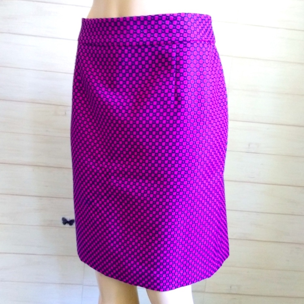 🩷 Banana Republic magenta and Navy Geometric Patterned Women's Skirt